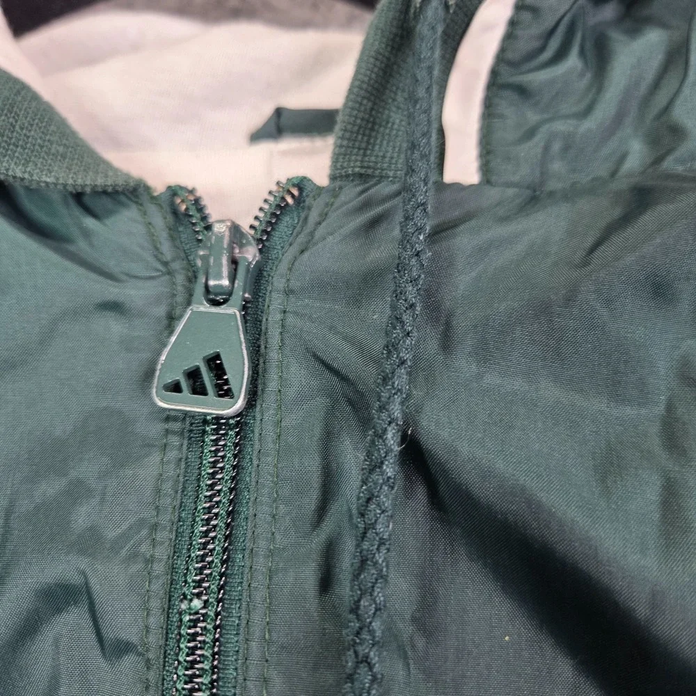 Vintage Adidas Windbreaker Jacket Mens Size Large Full Zip Green White 90s